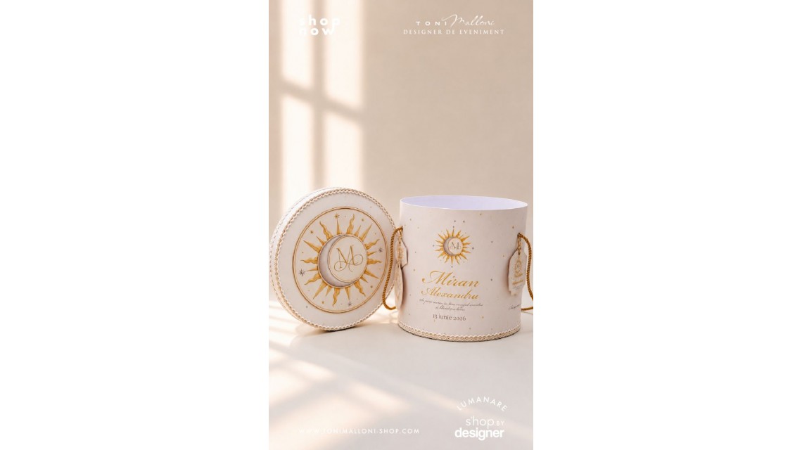 Trusou de Botez Soare și Lună Monogramă Personalizată pentru Băieți 18